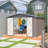10' X 10' Metal Storage Shed For Ourdoor, Steel Yard Shed  With Design Of Lockable Doors, Utility And Tool Storage For Garden, Backyard, Patio, Outside Use-123950942-123950946
