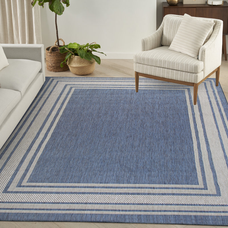 Horizon Indoor/Outdoor Modern Rug, Rectangle 8' x 10', Blue