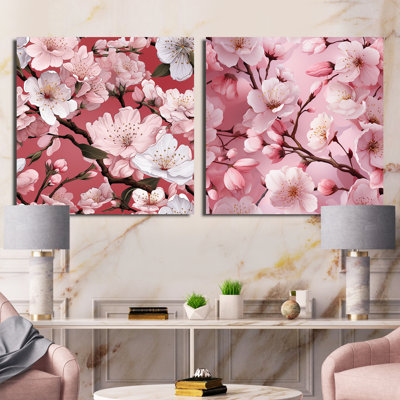 Coonrod - Cherry Blossom Square Collage Set Of 2