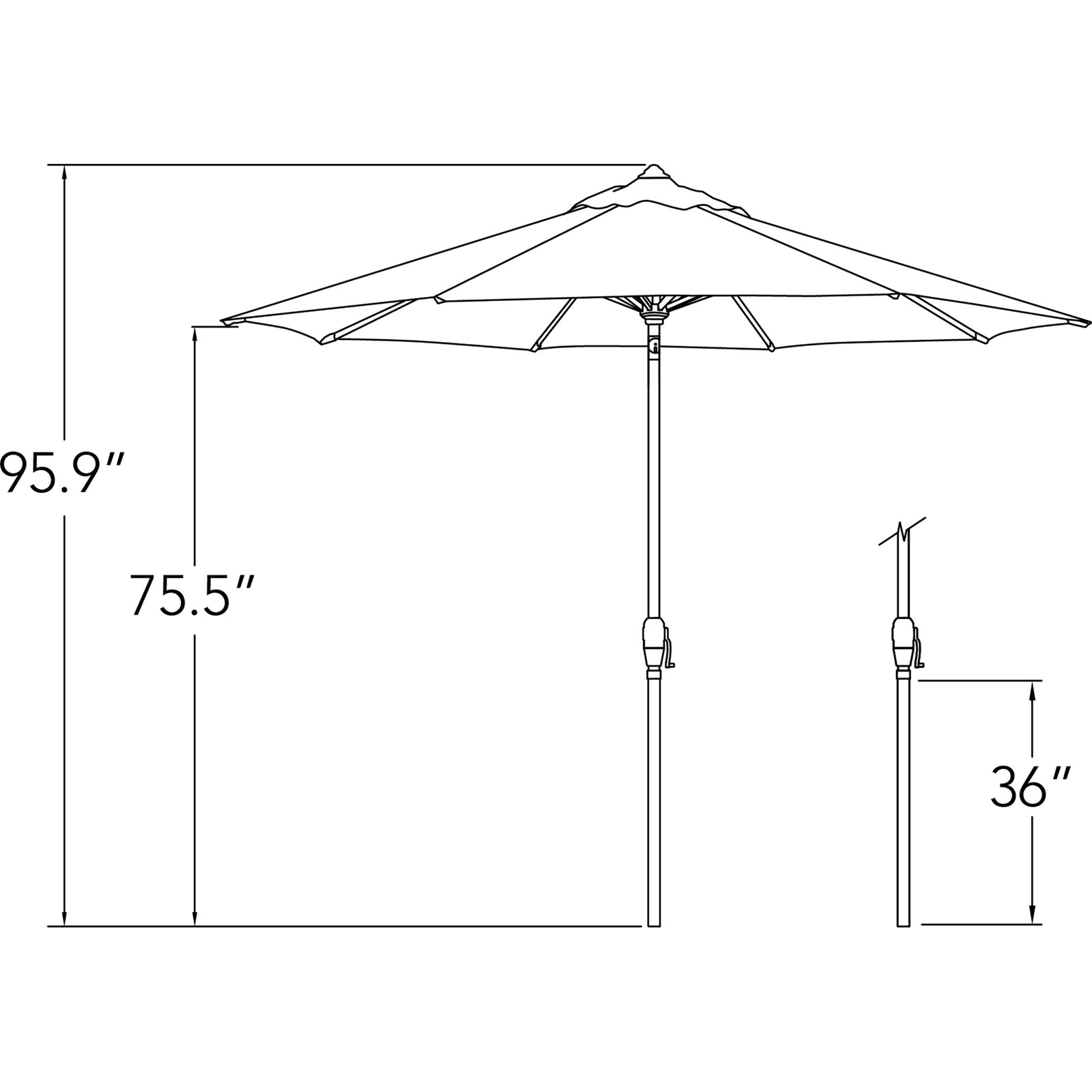 Colete 9' Sunbrella® Market Umbrella, Spa, Bronze