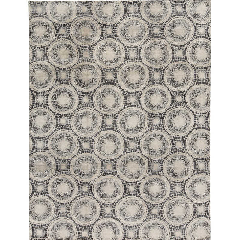 Canterbury Hand Woven Silk and Wool Geometric Area Rug