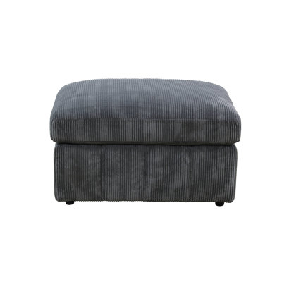 Onyx Dark Grey Corduroy Ottoman