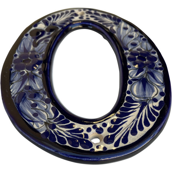 Mexican Majolica Rancho Tile Address House Number Zero