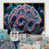 Toile avec cadre flottant or