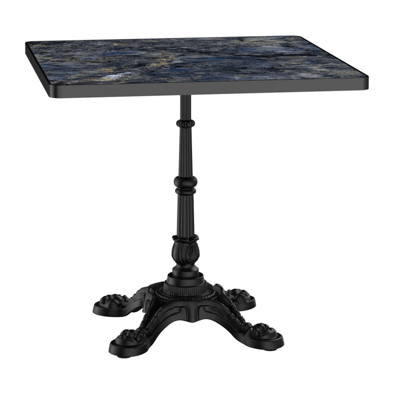 Table de salle à manger carrée 31,5 po Tulip, H 29,53 po x l 31,5 po x P 31,5 po, Diamant bleu / noir