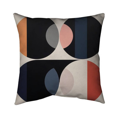 Imbed Circles Minimalist Poly Twill Throw Pillow – Poly Twill Throw Pillow with Insert, Double-Sided Print
