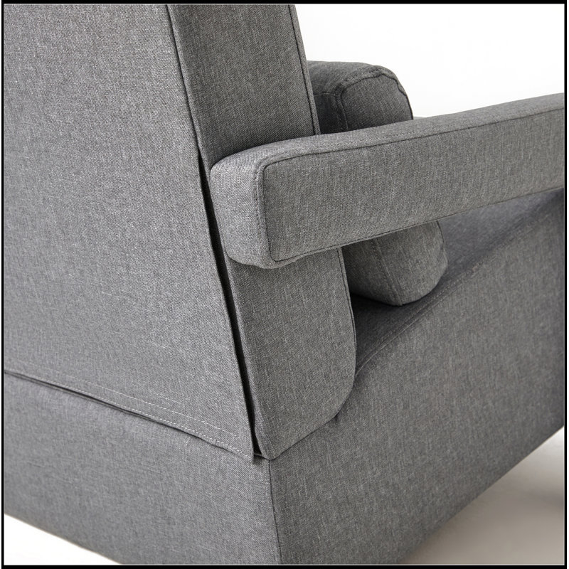 Fauteuil d'appoint rembourré confortable pour diverses pièces, rehaussant le décor, Gris foncé