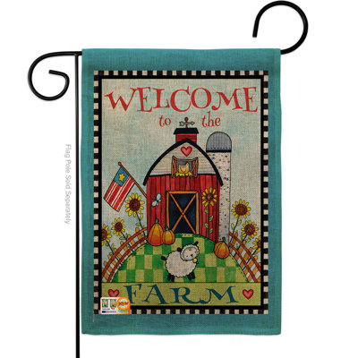 « welcome to the farm », inspiration de la maison inspiration en toile jute, décorative 2 côtés 18,5 x 13 po drapeau de jardin