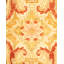 Tapis unique ivoire / orange / rouge noué à la main 4 pi 3 po x 5 pi 8 po Vang Mogul
