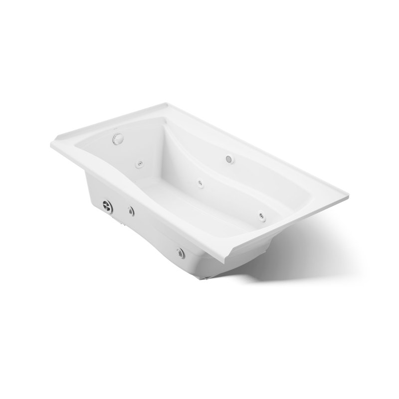 Mariposa 66" x 35.875" Ancove Whirlpool Bathtub, Blanc, Droite