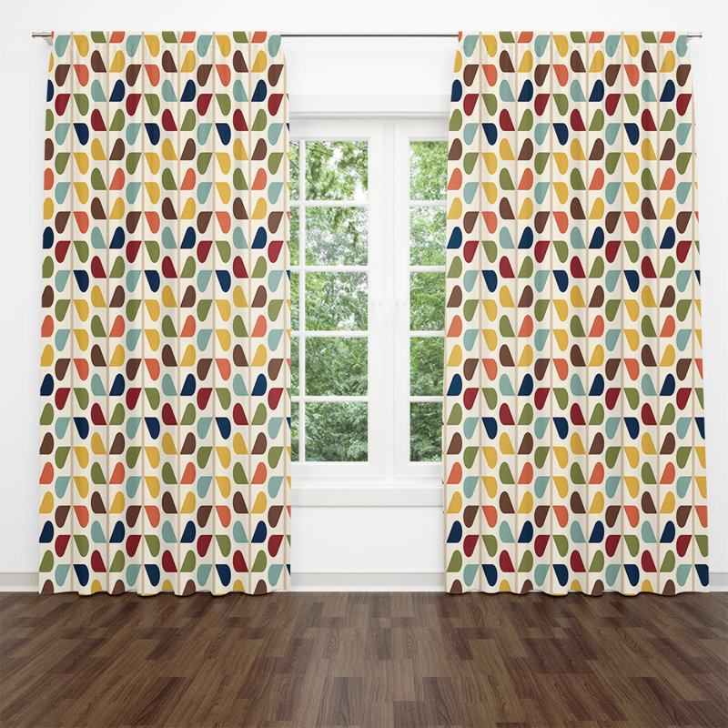 Panneaux de rideaux géométriques semi-transparents, l 20 po x L 82 po