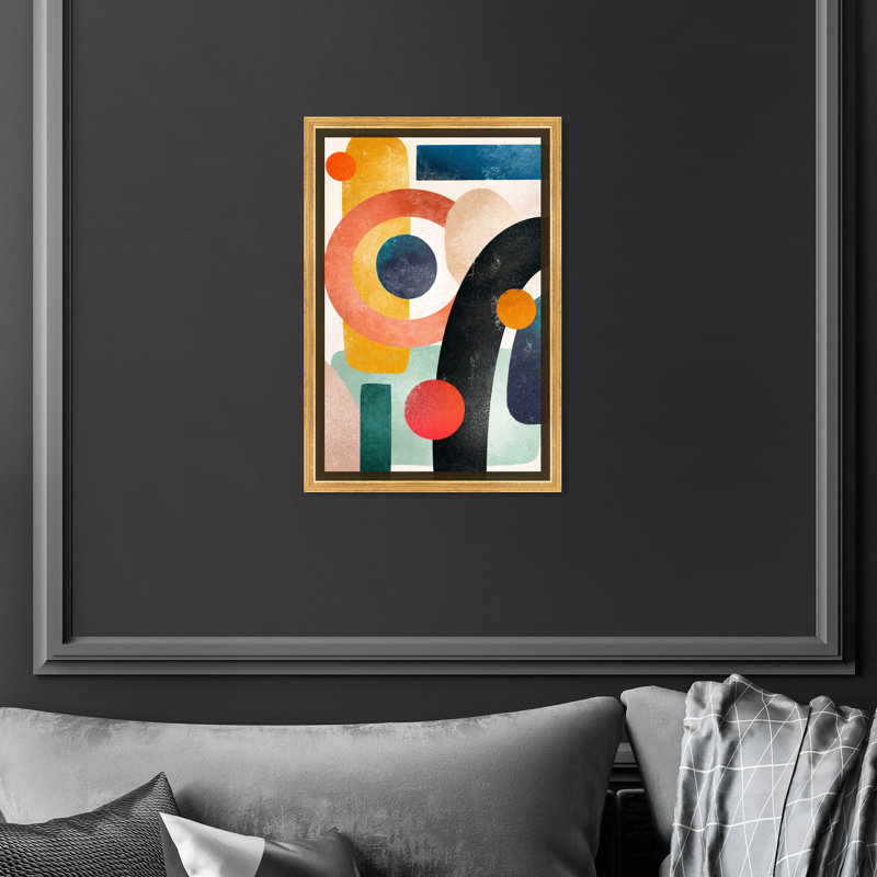 «Bright Shapes», reproduction d'impression sur toile, H 15 po x l 10 po x P 1,5 po, Toile encadrée d'or