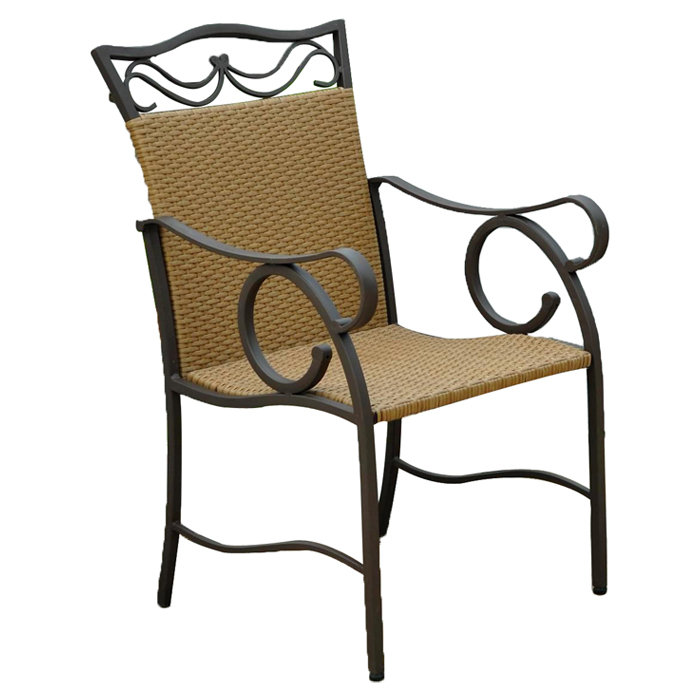 Chaise de patio en résine tressée Saleh