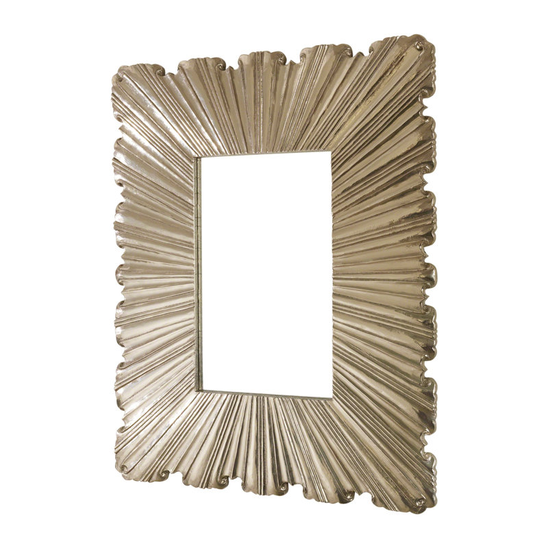 Linenfold Mirror, 39.25" H x 31.5" W, Silver
