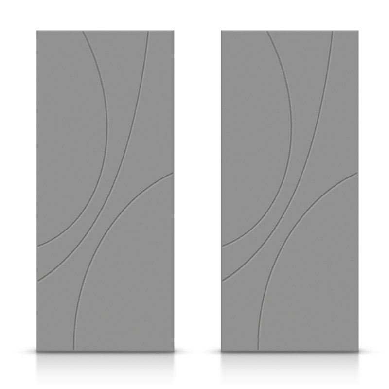 Portes de placard coulissantes à panneaux, Gris clair, 84 po x 96 po