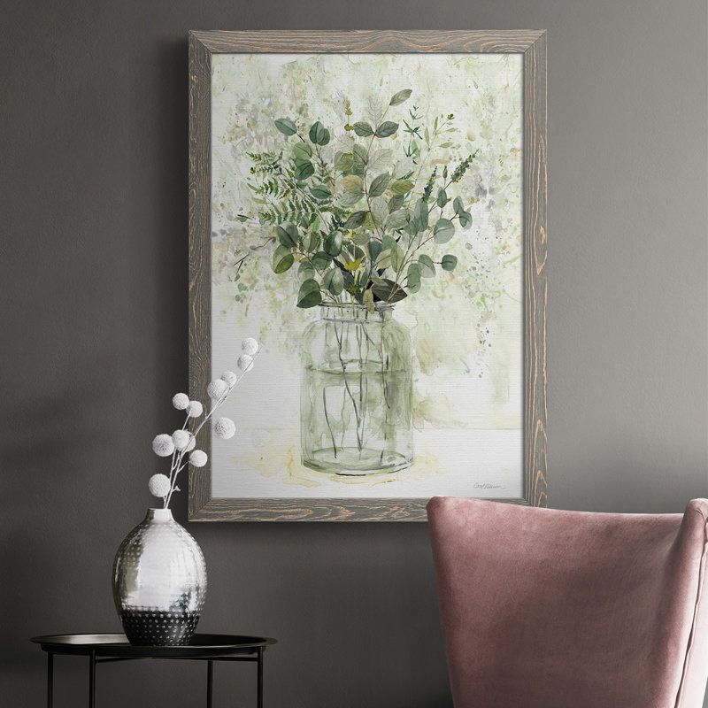 " Delicate Greenery II ", Gray Framed, 43.5" H x 31.5" W x 1" D
