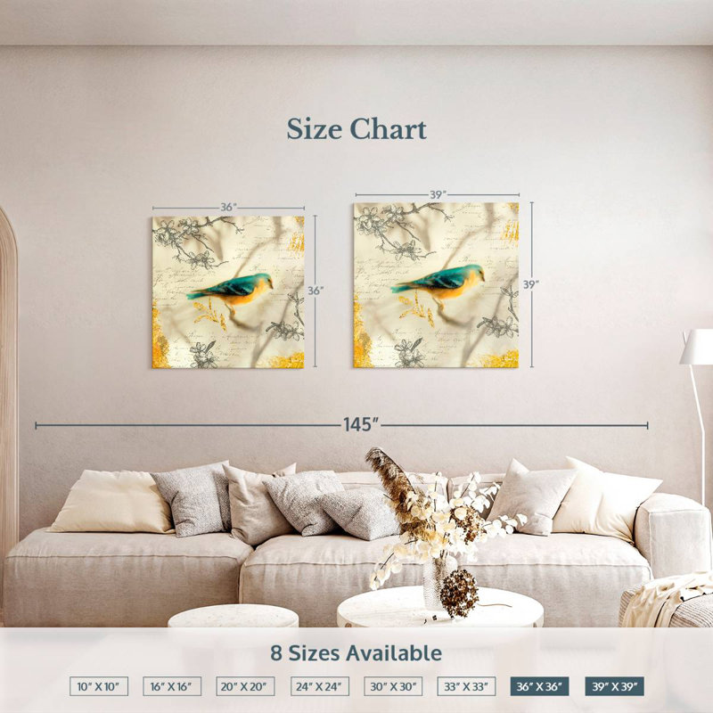 Brampt Backyard Birds I, 36" H x 36" W
