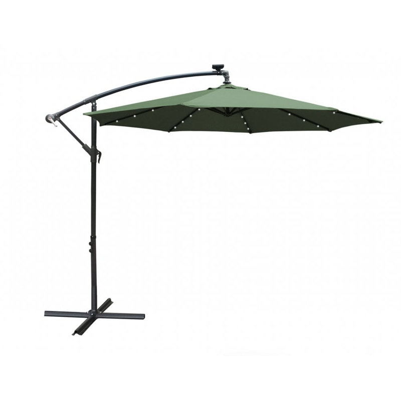 Horan 300cm Lighted Cantilever Parasol, Green
