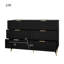 Sideboard with 6 drawers and gold handles, length 120cm-256297773