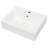 21" x 16" White Vitreous China Rectangular Wall Mount Bathroom Sink with Overflow and Single Faucet Hole, Floating Sink with 1.75" Drain and Top Shelf