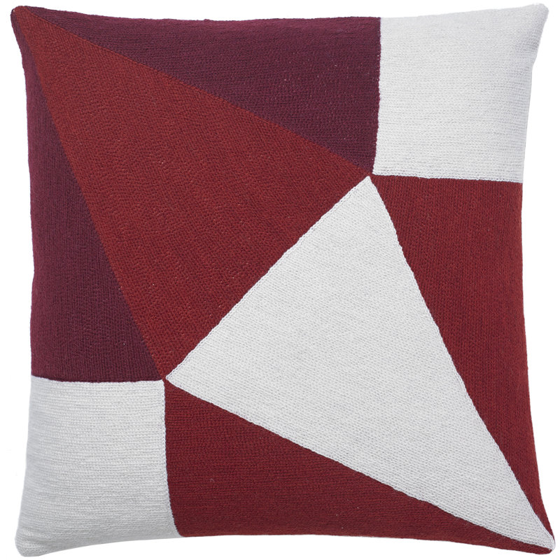 Prism Hand-Embroidered Chain Stitch Pillow, Cream/Rouge/Berry