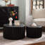 Ensemble de tables basses rondes, conception emboîtable, forme élégante à bord arrondi pour un salon confortable, ensemble de 2-481230857-481230859