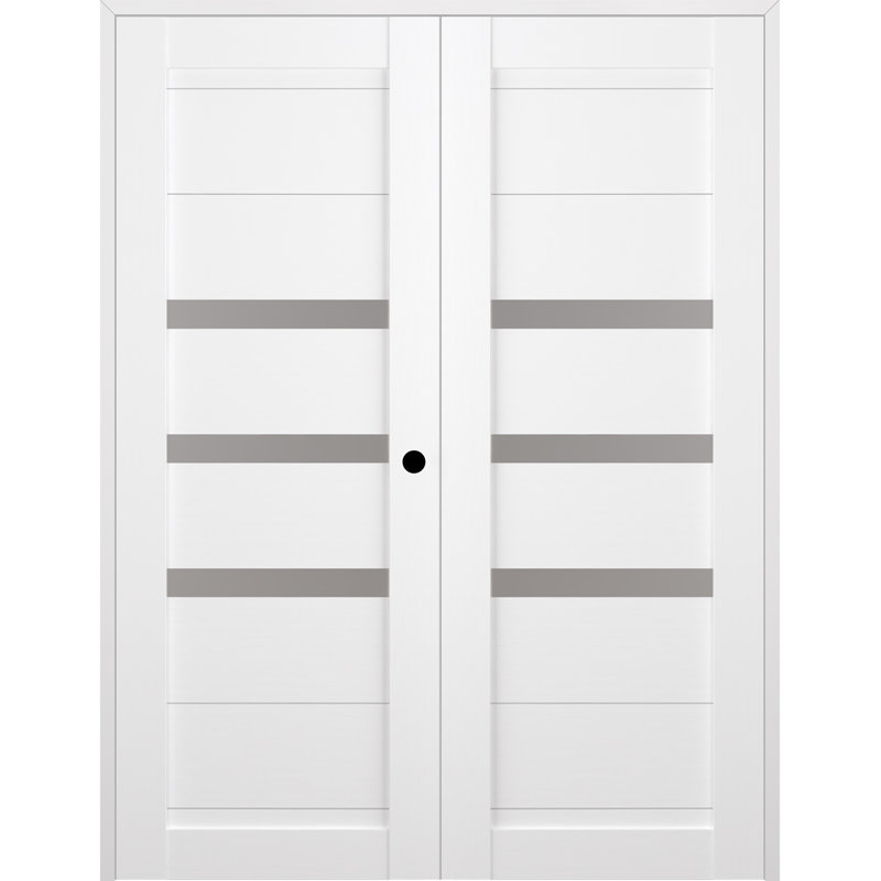 Porte double standard Dora, Gauche, Blanc noble, 47,75 po x 79,37 po