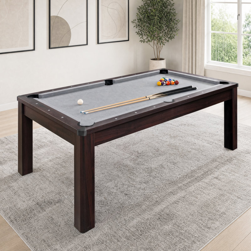Ensemble de table de billard multi-jeux 3 en 1 avec plateau de salle à manger et tennis de table Gosports - avec accessoires, 7 pi, chêne foncé Gosports