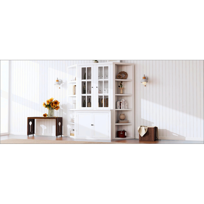 75.25'' Tall Display Cabinet And Two Triangle Sided Bookshelves