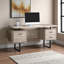 Bureau d'ordinateur à 2 tiroirs brun clair avec pieds en métal Everdon H 30,1 po x l 59,8 po x P 23,64 po Everdon