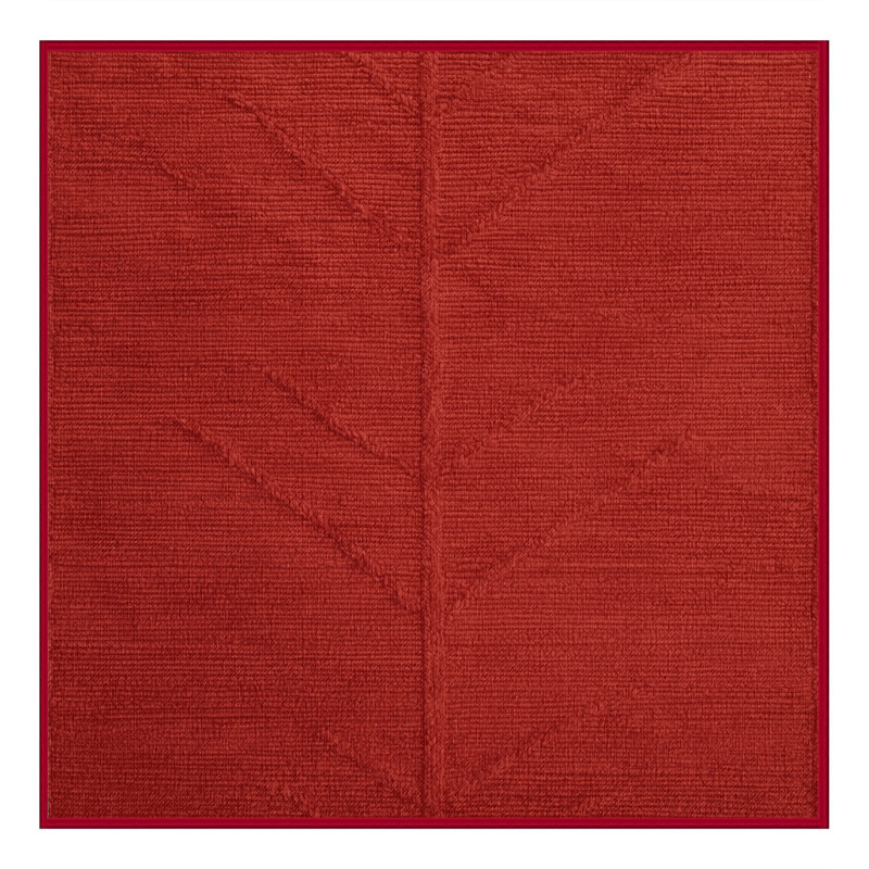 Machine Washable Solid Red Area Rug, Square 3'