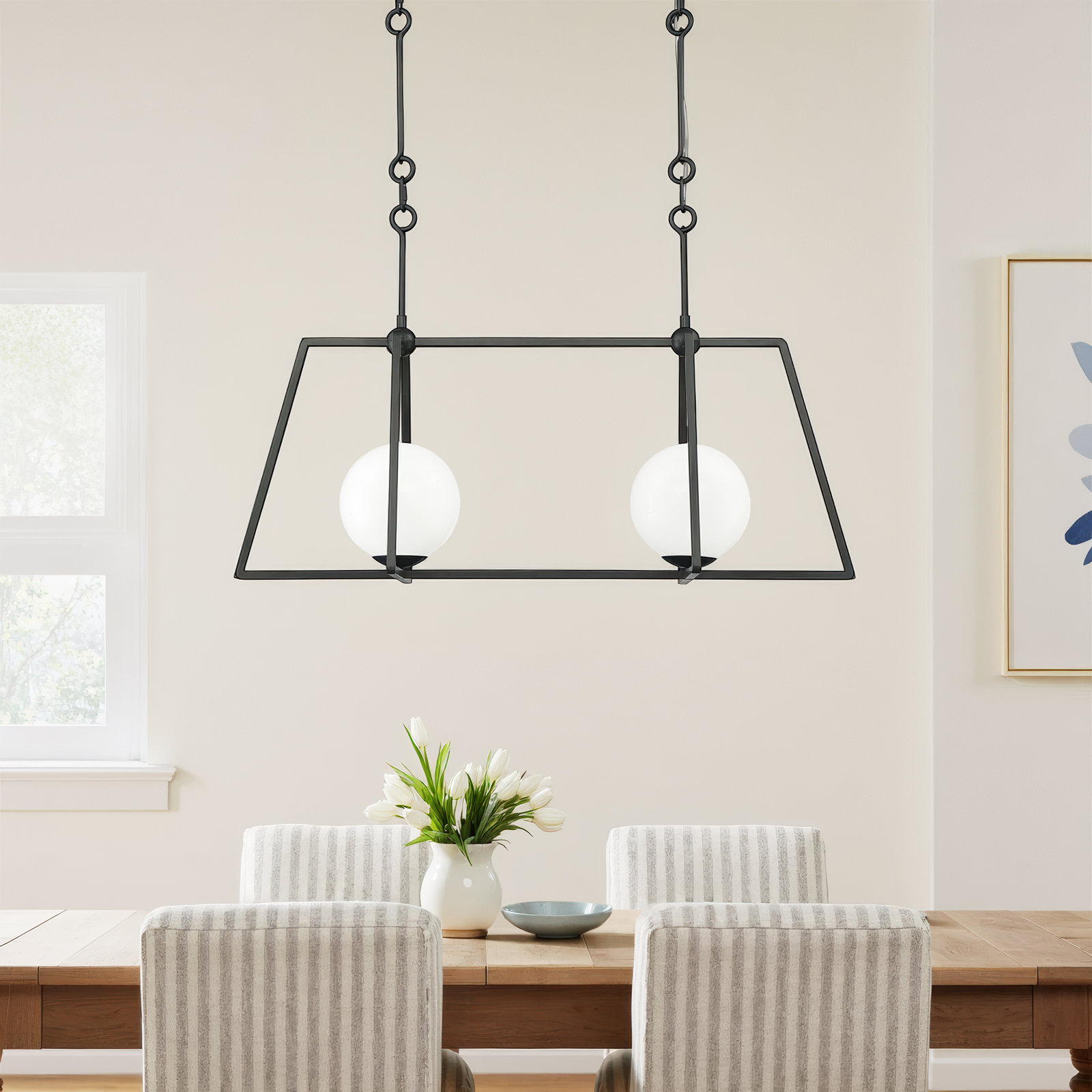 2 - Light Dimmable Kitchen Island Geometric Chandelier