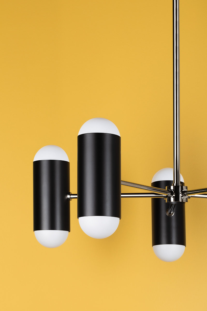 Victoria 10 - Light Sputnik Chandelier, Polished Nickel/Soft Black