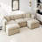 Modern Chenille Loveseat Sofa Couch With Ottoman-1360277076-1360277079
