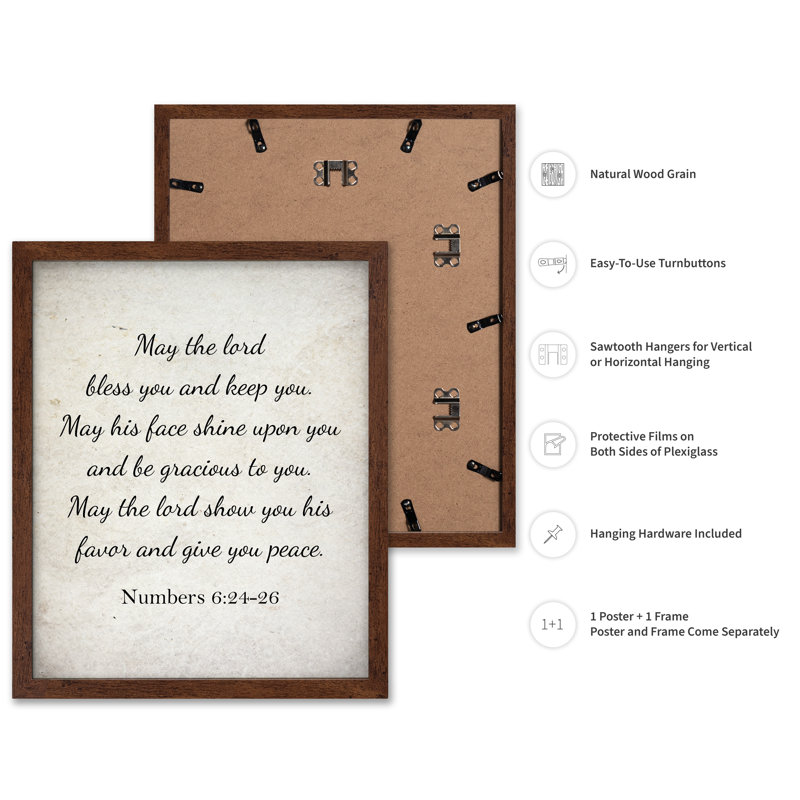 «May The Lord Bless You», Affiche, H 24 po x l 32 po, Encadrement brun