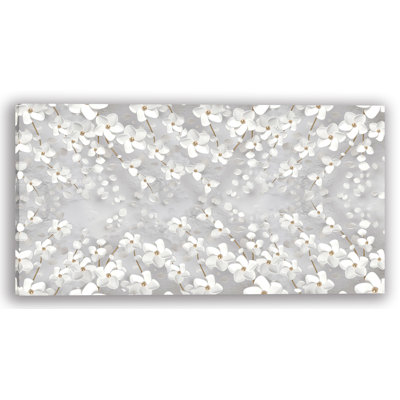 White Bloom Elegance Wrapped Canvas Wall Art