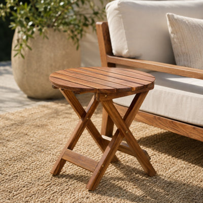 Hampshire Assembled Acacia Wood Folding Side Table