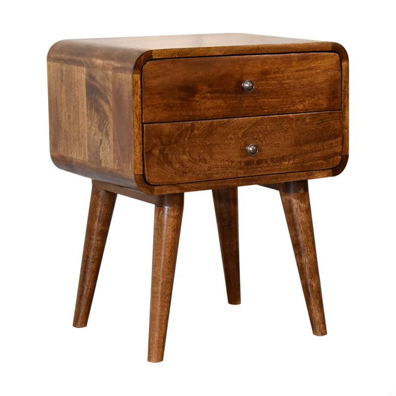 Table de chevet avec rangement, Châtaigne