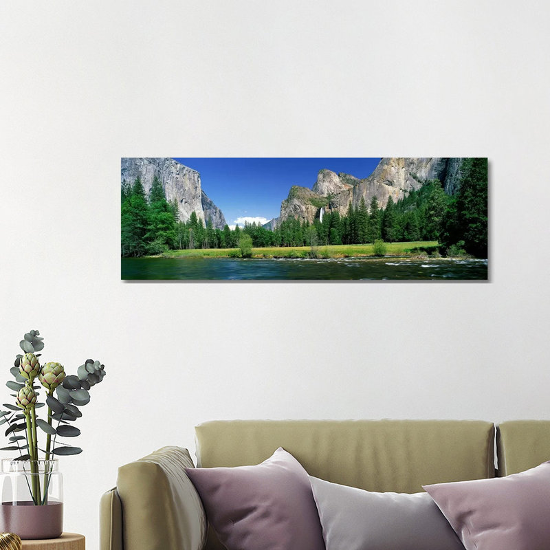 Bridalveil Fall, Yosemite Valley, Yosemite National Park, California, USA - Wrapped Canvas Panoramic Print