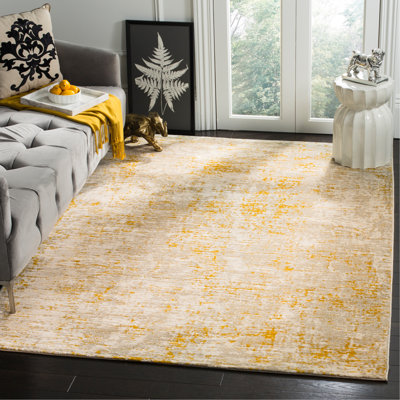 Sorrentino Abstract Grey/Yellow Area Rug