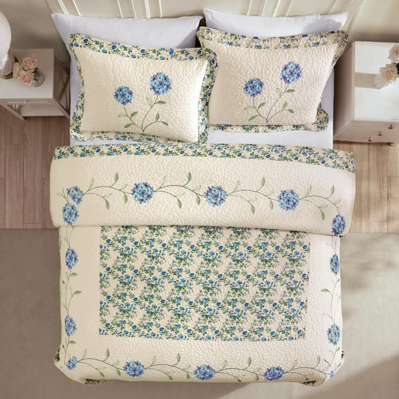  Courtepointe en polyester, Bleu, Double