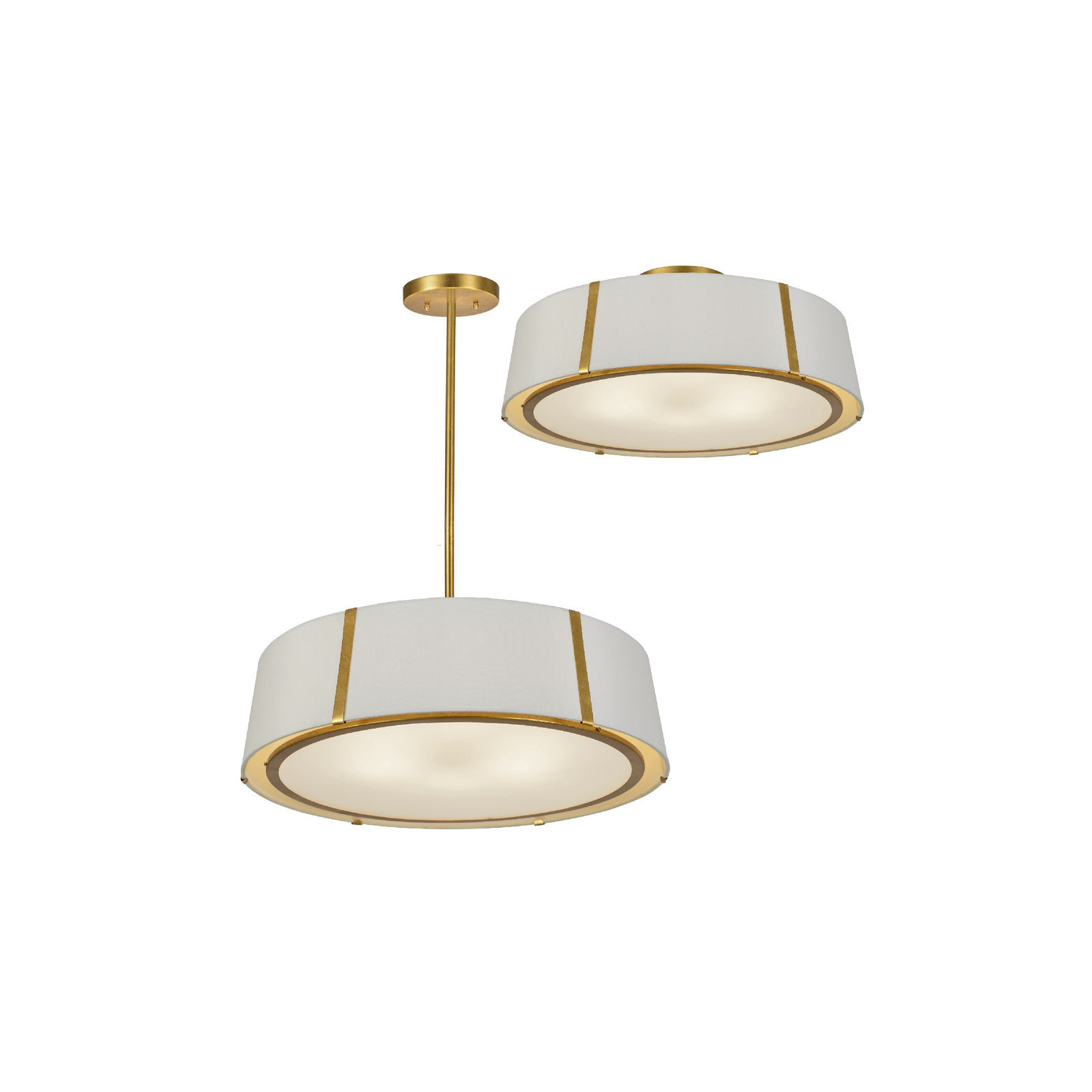 Marietta 6 Light Semi Flush Mount, Antique Gold