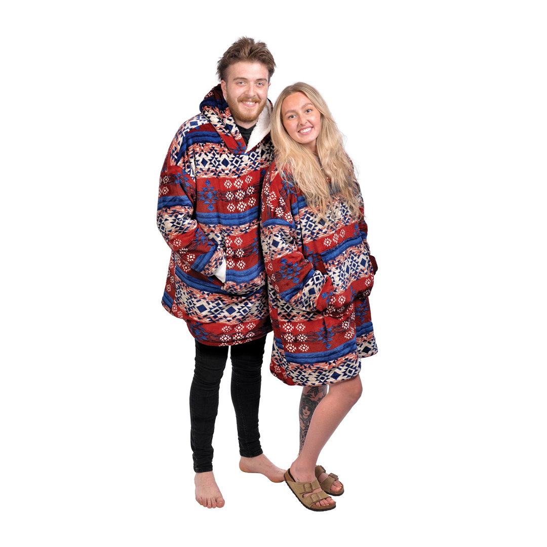 Janet Fleece Unisex Above Knee Bathrobe with Pockets and Hood