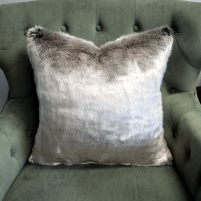 Thomas Collection Two-Toned Silver Tissavel Luxury Faux Fur Throw Pillow Assorted Sizes