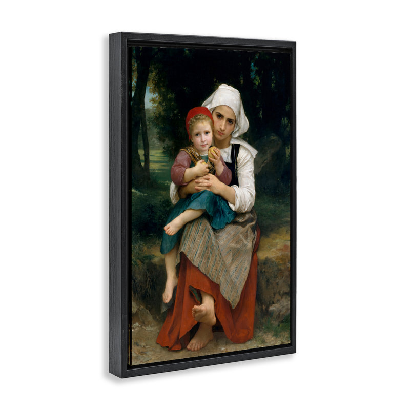 Cadre flottant classique Bouguereau, par William Adolphe Bouguereau, Cadre flottant noir de jais, H 25 po x l 17 po