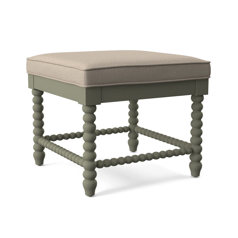 Lind Island Upholstered Bench, Brown Geometric, 0456-33, Greystone Finish