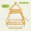 Lit superposé simple au-dessus de grand lit en bois avec filets d'escalade et rampe d'escalade, lit superposé bas pour enfants, aucun sommier nécessaire