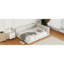 Lit plateforme tapissier avec ports USB