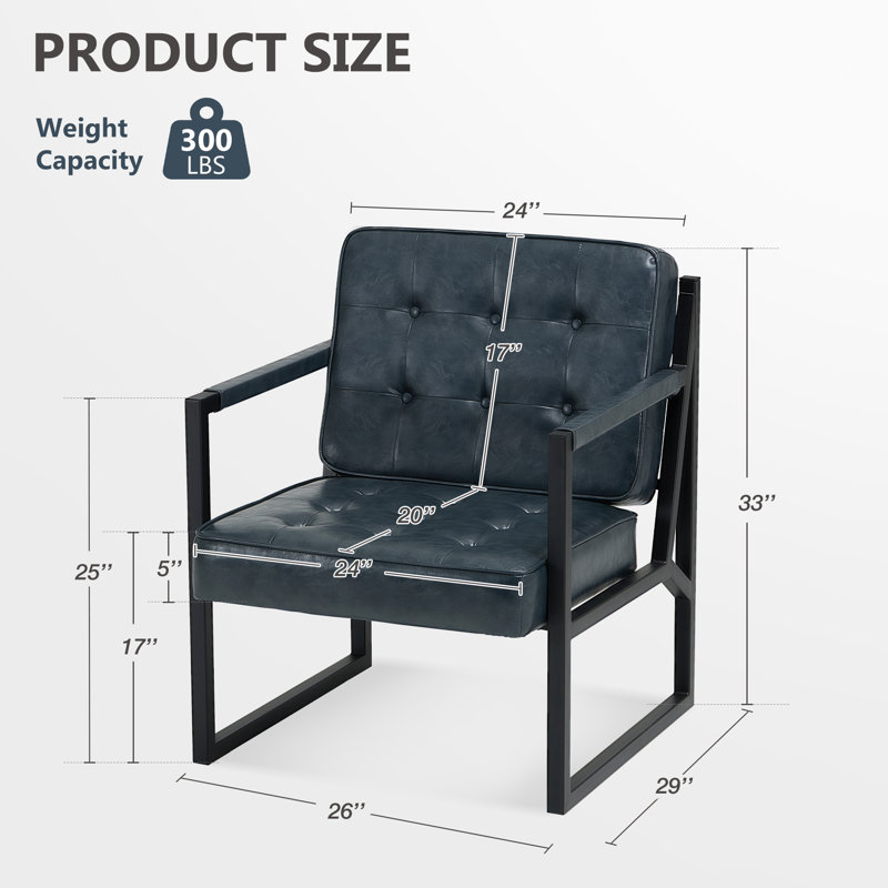 Fauteuil d'appoint Modern, Similicuir bleu