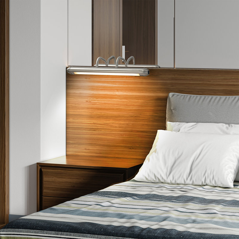 Bradley Bar Wall Light - Satin Nickel, Plug-in